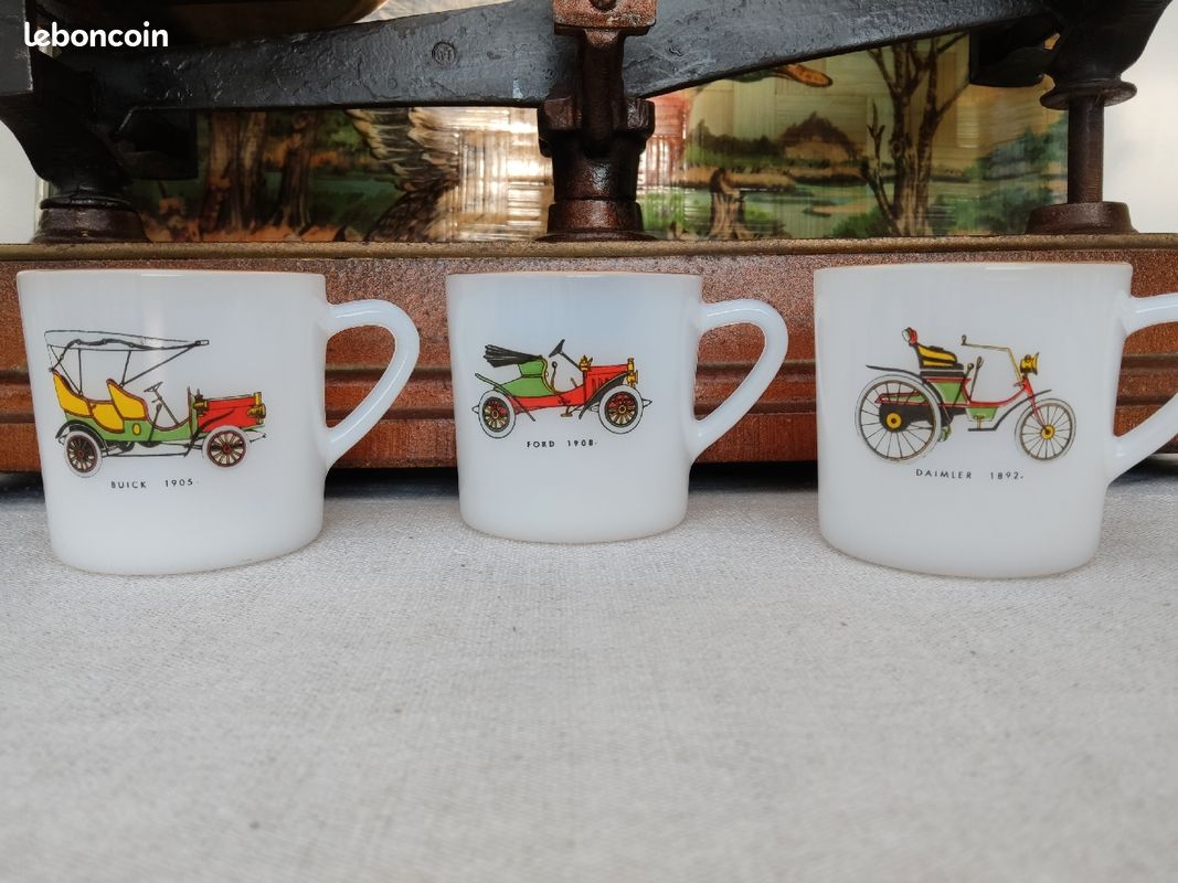 3 tasses à café Tacots Arcopal vintages (image 1)