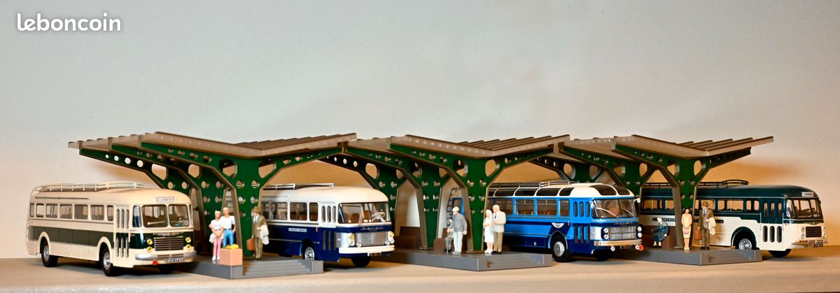 Kit gare routière 3 quais 1/43 (pour bus/autocars Altaya, Atlas ou autre