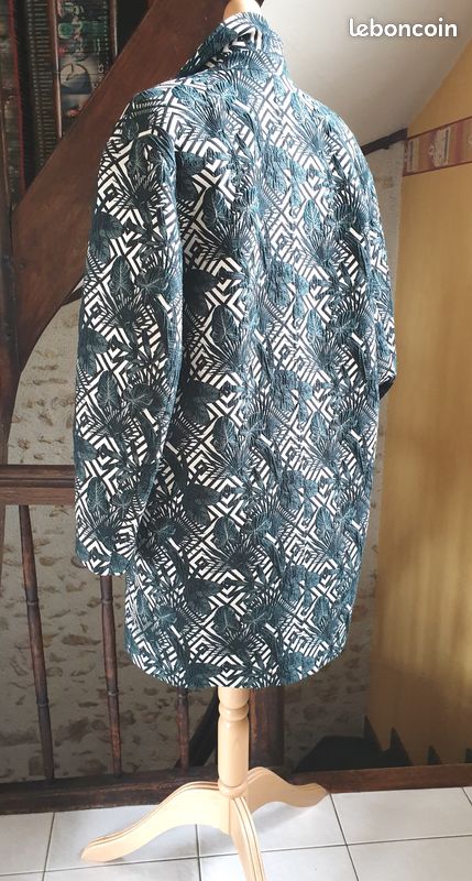 Manteau imprimé vert / écru La Redoute T 40/42 (image 2)