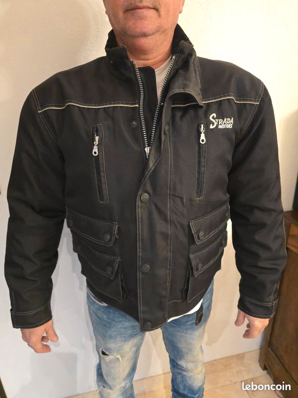 Blouson moto strada taille 48 3xl avec doublure hiver Équipement