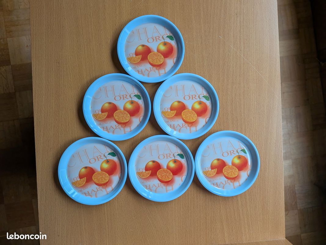 Ensemble de 6 dessous de verre Motif « Orange » (image 2)