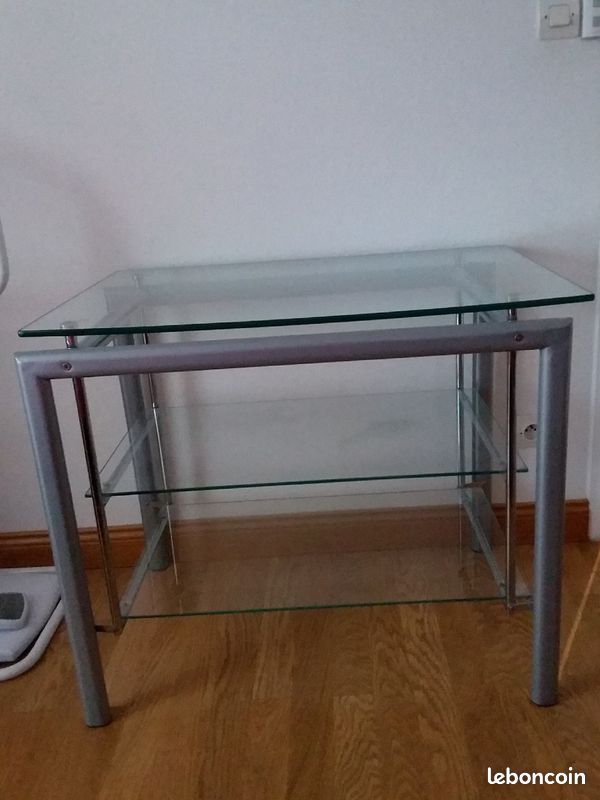 Meuble alu avec dessus verre ; belle occasion (image 1)