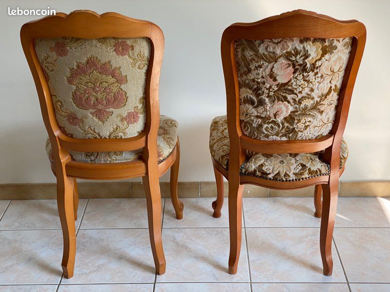 Lot de 2 chaises style Louis XV (image 2)