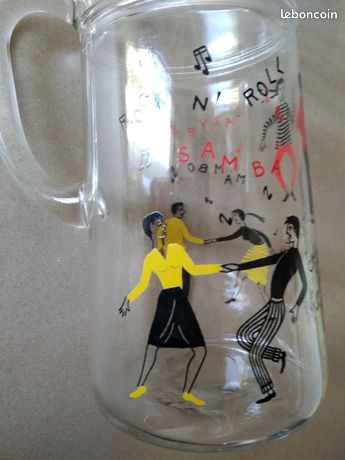 CRUCHE, BROC A bouchon vintage en faience decor TESS EUR 15,00