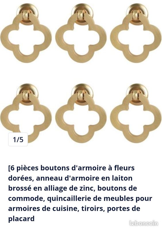 6 Bouton de porte meuble laiton neuf (image 4)
