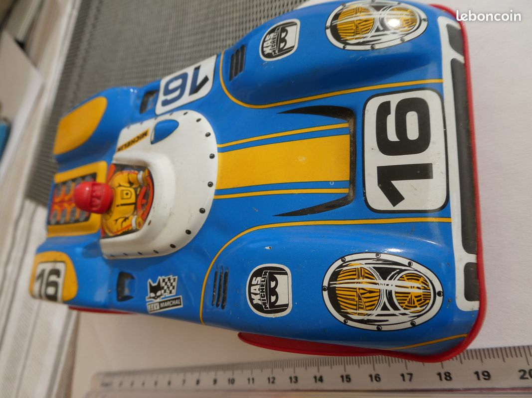 Grande Voiture Miniature Joustra En Tôle – Bleue – Fabrication Française