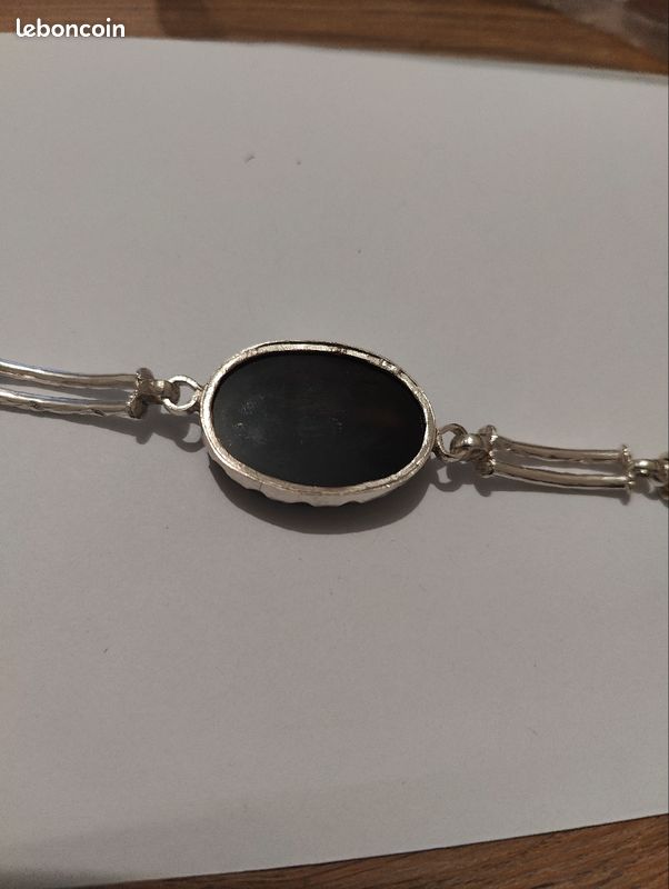 36.95 GR très beau bracelet argent grosse AQEEQ agate (image 6)