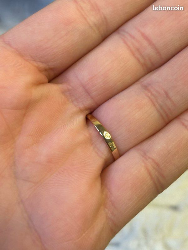 Bague Ancienne En Plaque Or Taille 53 - Occasion Dorée