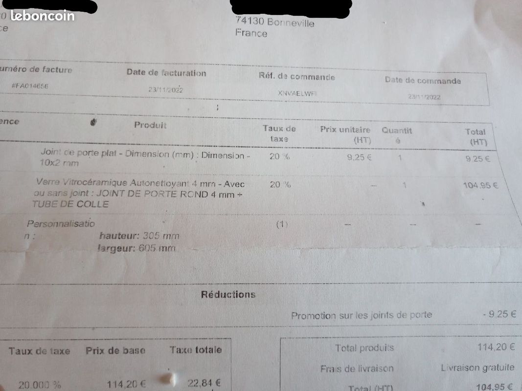 Vitre cheminée vitroceramique neuf (jamais usé) (image 3)