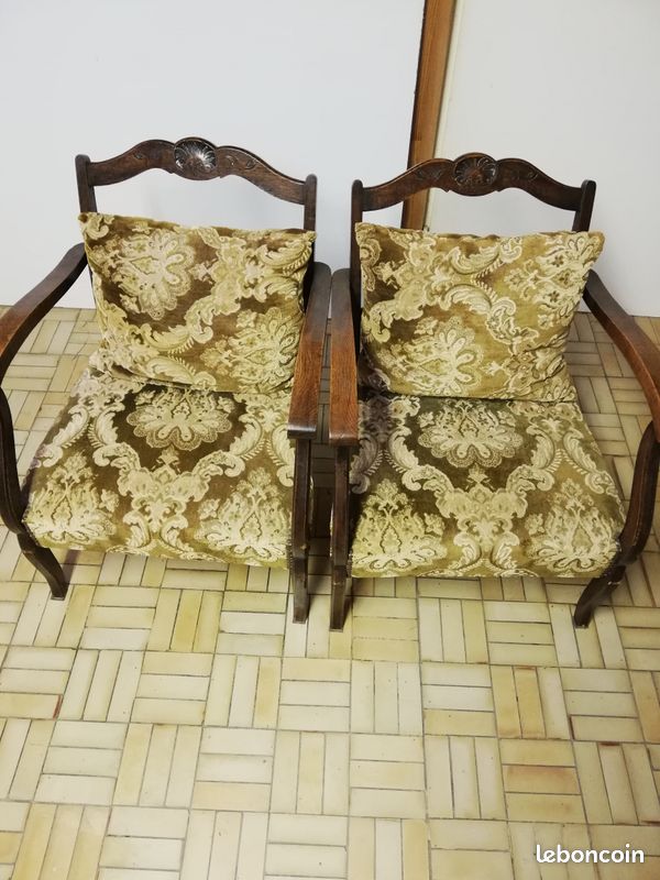 Fauteuils de cheminee en bois (image 1)