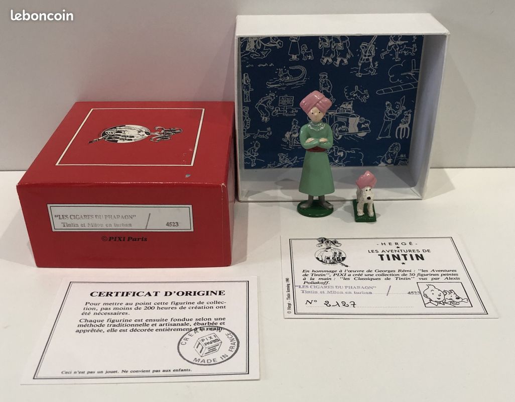 Enchères Lot 2 - PIXI 4523- Tintin série 2 - Tintin et Milou en turban