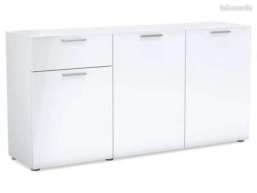 Meuble de salon laqué blanc (image 1)