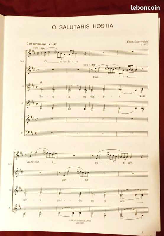 Eriks Esenvalds - O Salutaris Hostia (SATB) (image 2)