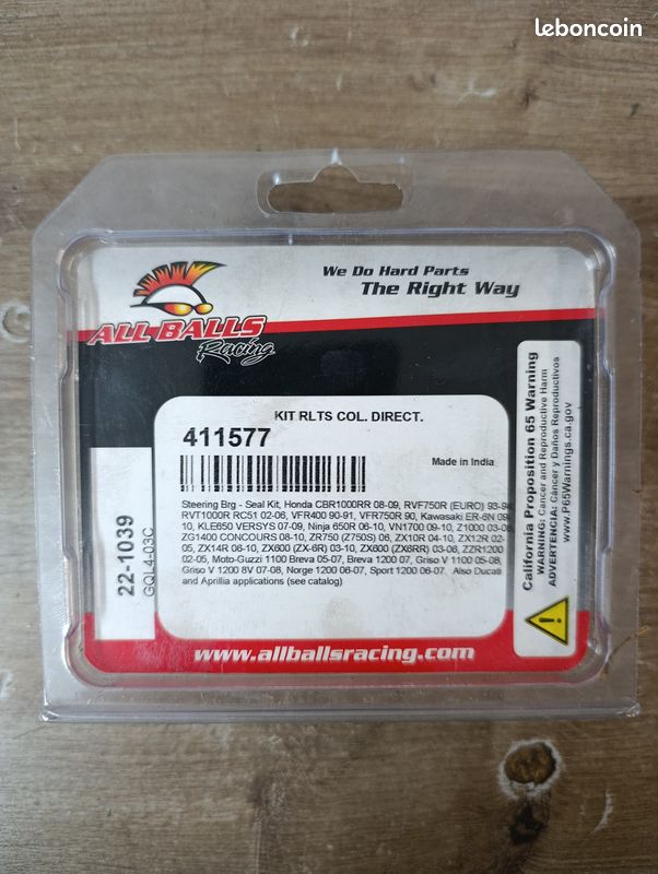 Kit Roulements De Colonne De Direction Pour Kawasaki ZZR 1400 - Marque QMP, Neuf