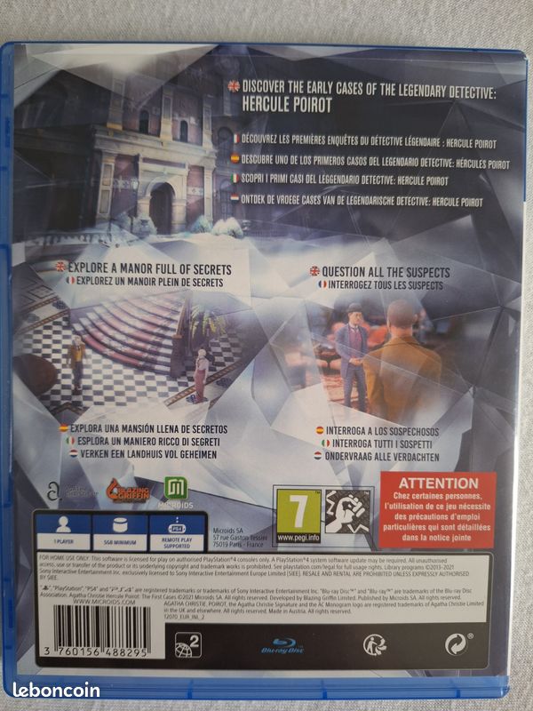 Jeu PS4 Agatha Christie : Hercule Poirot The First Cases - Bon État Sans Notice