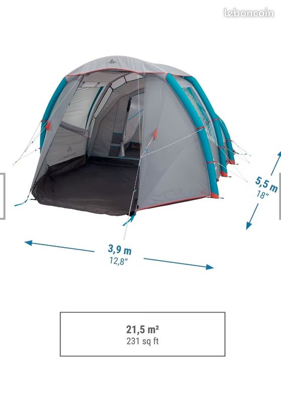 Tente air seconds family XL gonflable personnes