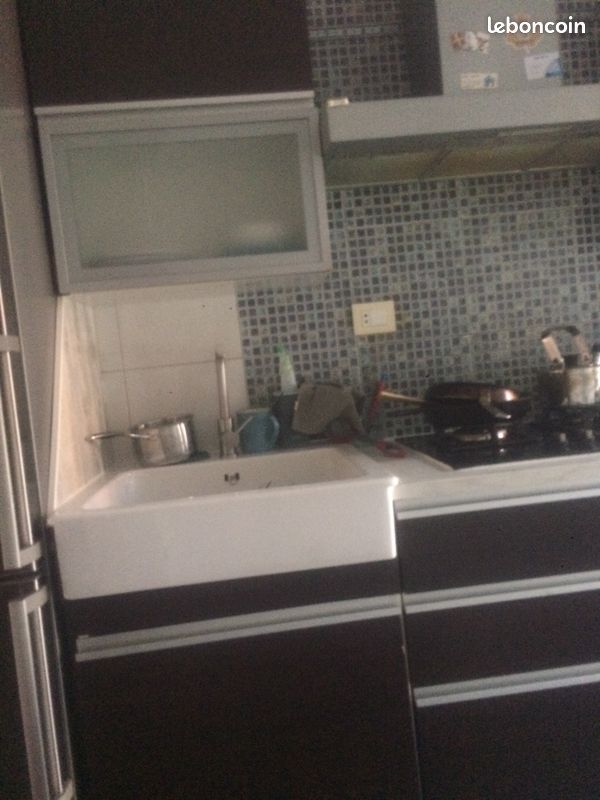 6 meubles haut et bas de cuisine + 1 grand évier IKEA +1 hotte de cuisine (image 3)