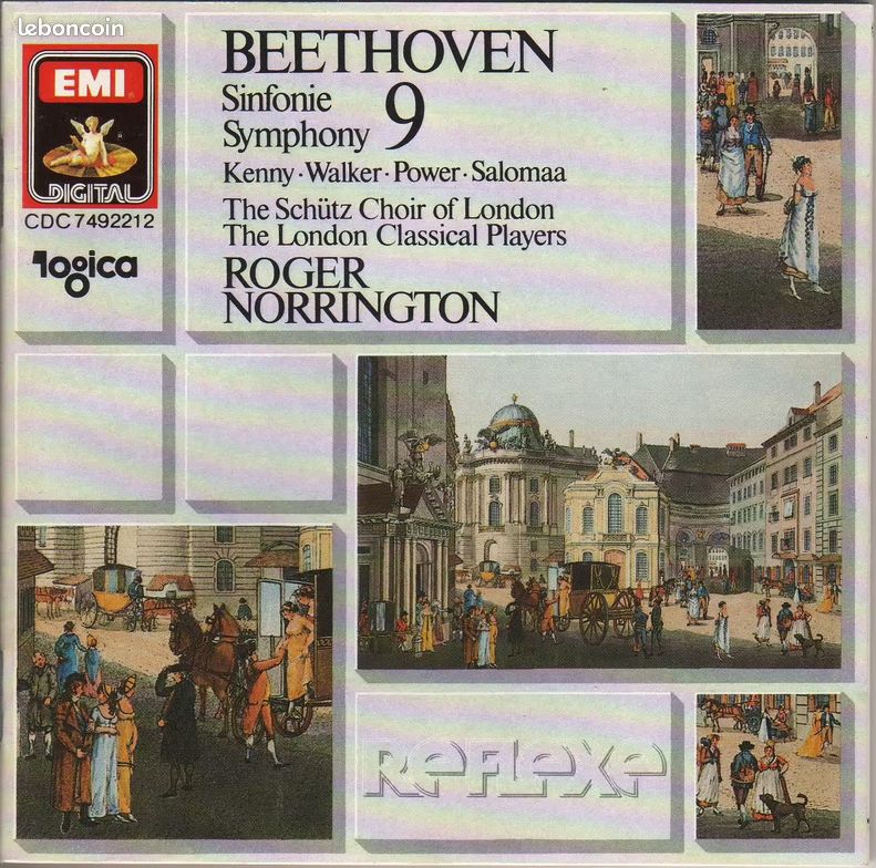 Ludwig van Beethoven Livret + Back Cover de l'album Symphonie Nr. 9 par Roger Norrington (sans CD et sans boitier) (image 1)