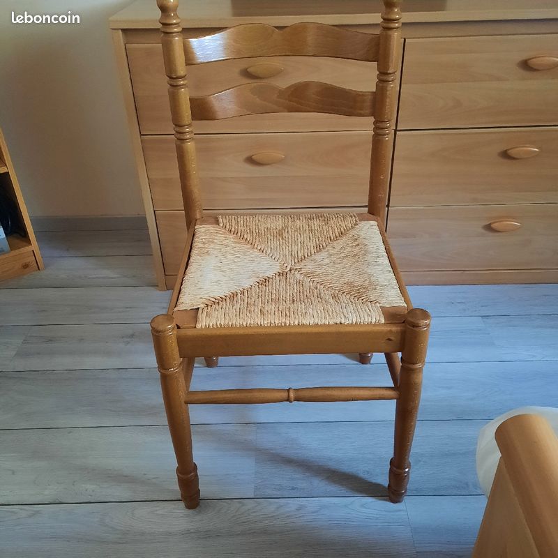 4 chaises, assise en paille (image 2)