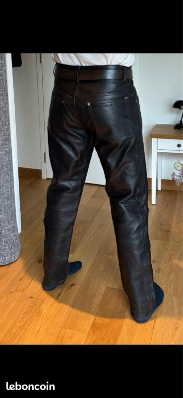 Pantalon En Cuir Véritable Rouge Pour Hommes - Fait Main En Inde - Coupe Regular Droite - Neuf Avec étiquettes