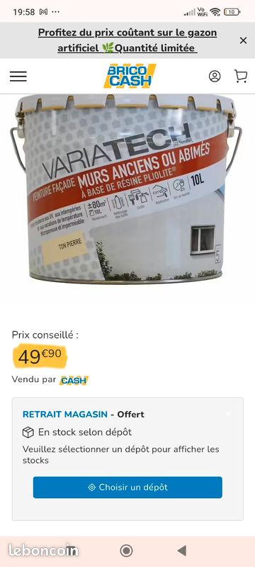 Peinture façade ton pierre 10L (image 2)