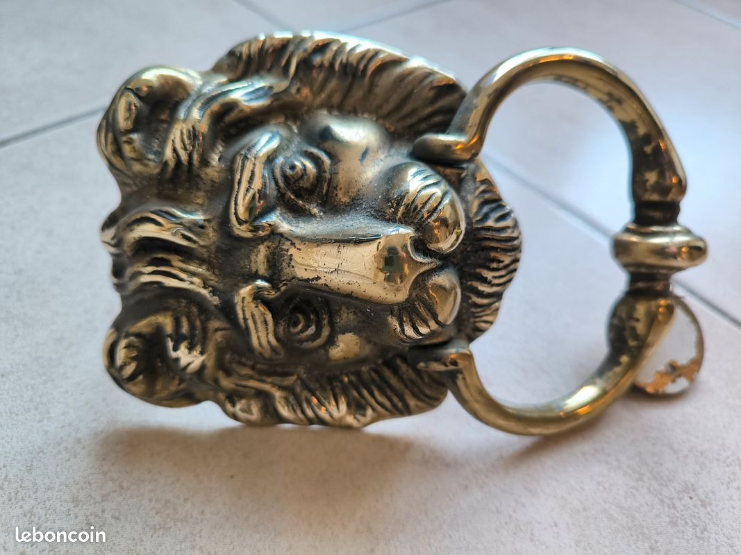 Heurtoir De Porte Lion Fonte 40cm - Style Antique XXL 5kg - Décoration
