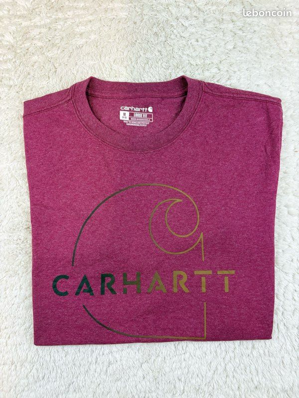 T-shirt carhartt uni et brodé manches courtes - taillle M - rose (image 1)