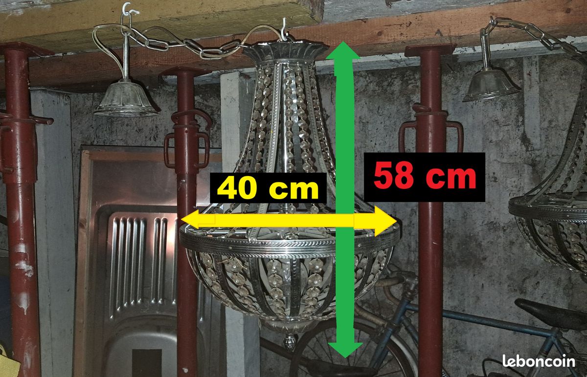 Paire de lustres KERIA métal/verre (image 2)