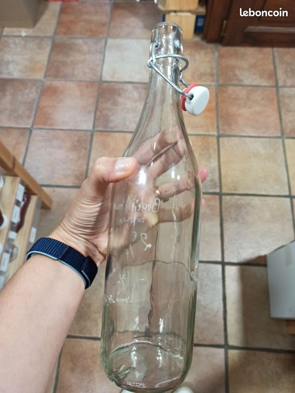 gouveo Lot de 12 bouteilles en verre avec bouchon mécanique gouveo Lot de 12 bouteilles en verre avec bouchon mécanique