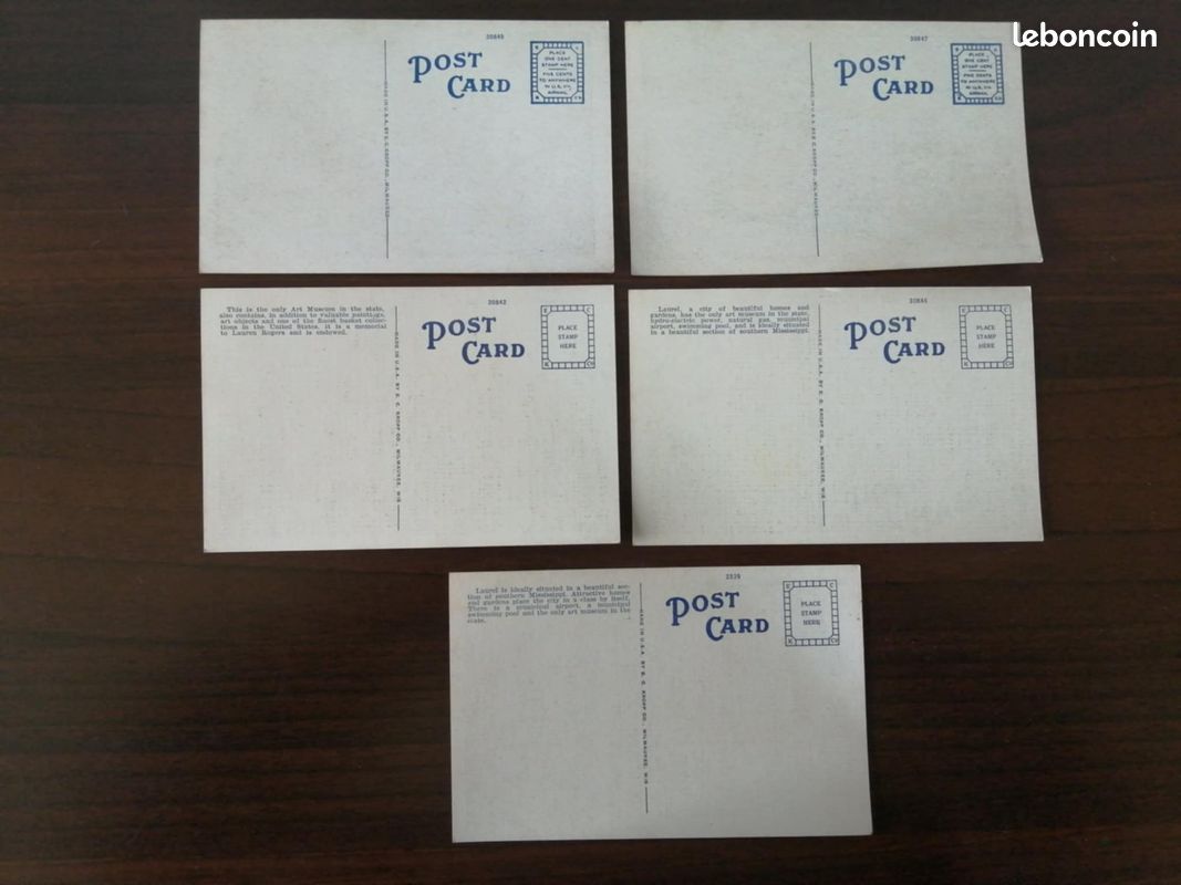 5 anciennes cartes postales, Laurel, Mississippi, états unis, vierges, couleurs (image 7)