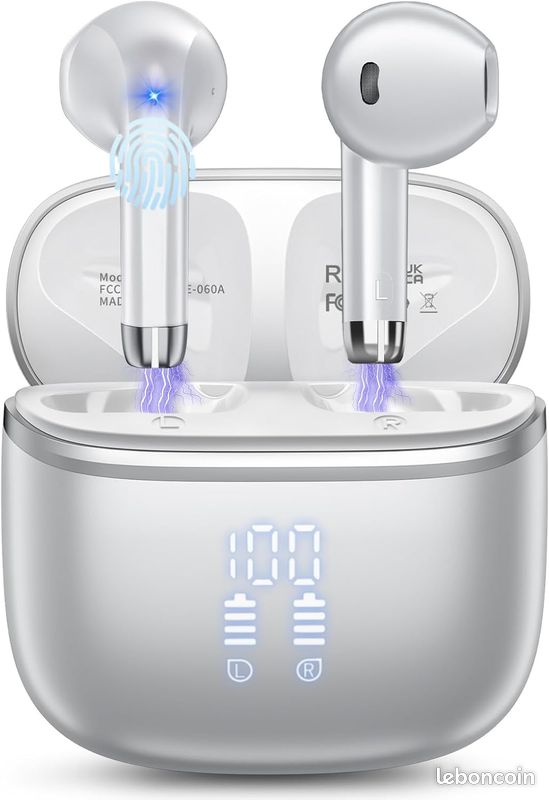 Écouteurs Bluetooth 5.4 Sans Fil – 50H Autonomie, Réduction Bruit ENC, IP7 Étanche