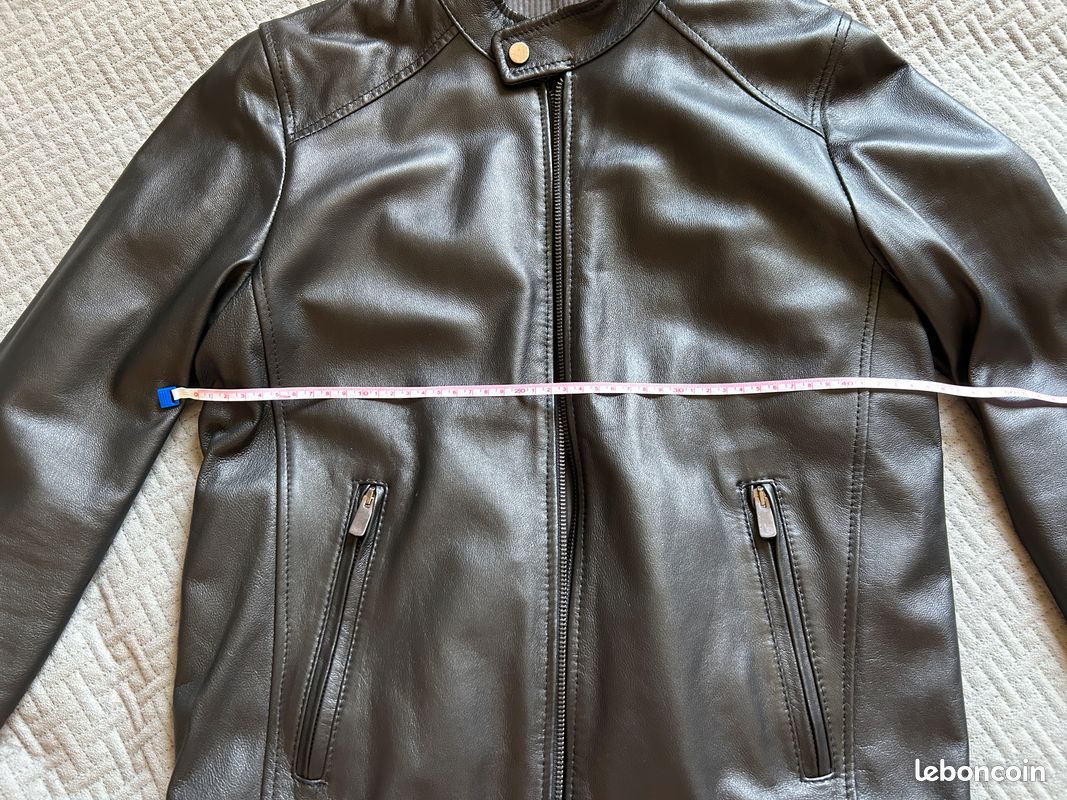 Blouson Hommes ou femmes cuir véritable d’Arienzo Italie Taille 44 / Neuf (image 7)