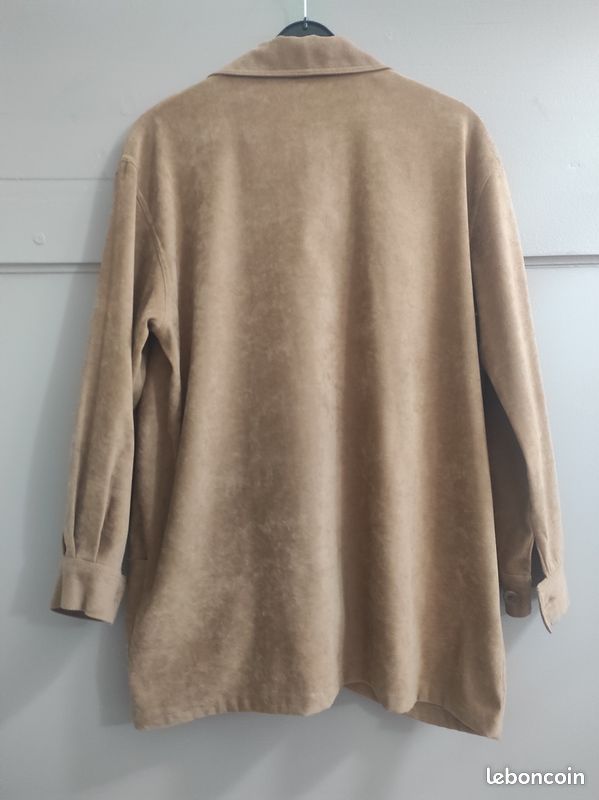 Veste NINA Collection Paris en Micro effet DAIN Couleur Taupe Taille XL (image 6)
