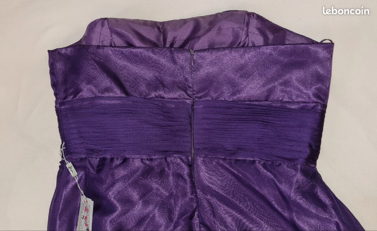Robe bustier violette de cocktail neuve grande taille (image 6)