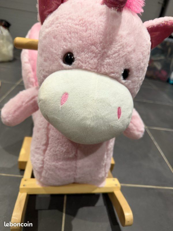 Lean Toys Cheval à bascule 74cm rose - acheter sur