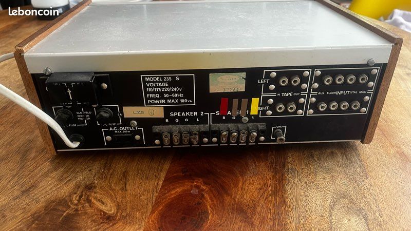 Amplificateur hi-fi vintage Scott 235S – Made in USA – Face aluminium & bois (image 3)