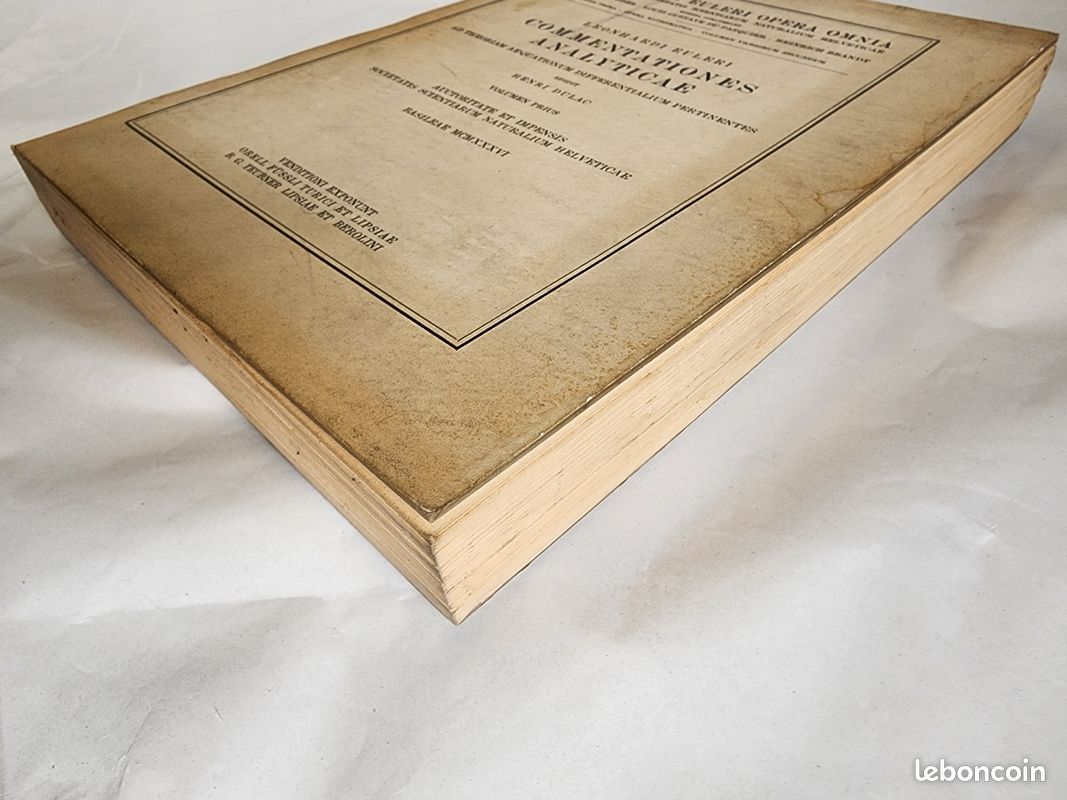 Livre Commentationes Analyticae - Leonhard Euler - Volumen Prius - 1936 (image 3)