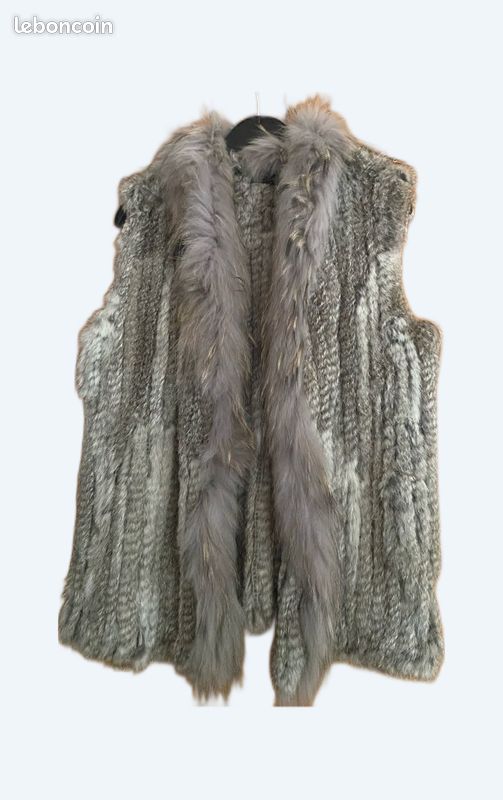 Raton Laveur Fourrure Lapin Sans Manche Gilet Sans Manche En Lapin