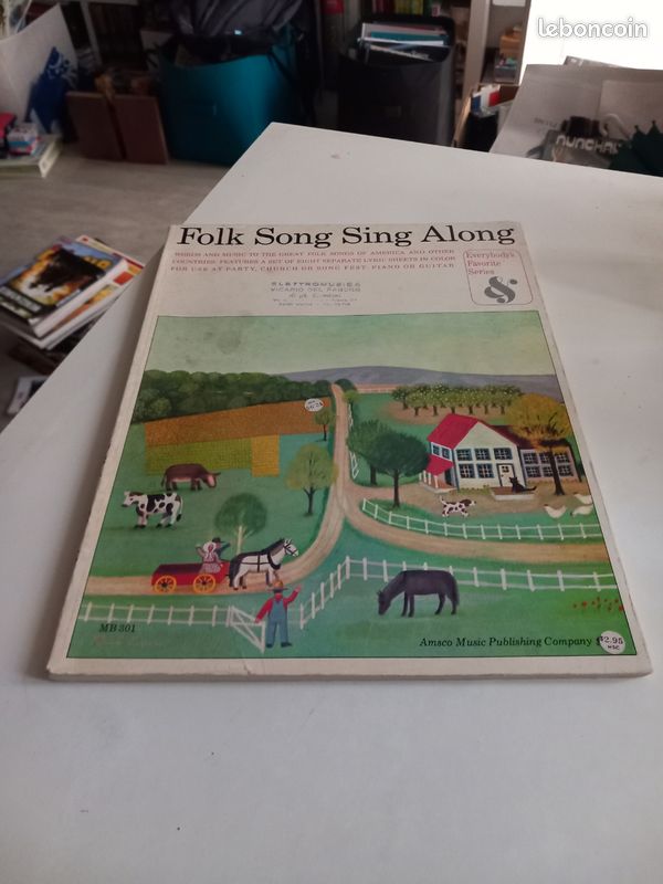 Rare Recueil Partitions Vintage "Folk Song Sing Along" (1962) - Tbe (image 1)