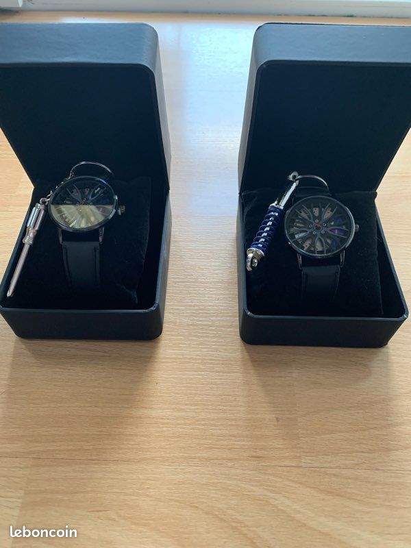 Coffret montre automobile jante étrier de frein et porte clé en métal (image 7)