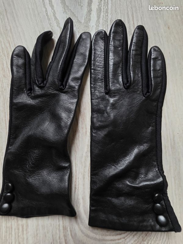 Gants féminin cuir agneau 🍒Isotonner vintage🍒taille unique mains fines taille 5 (image 1)