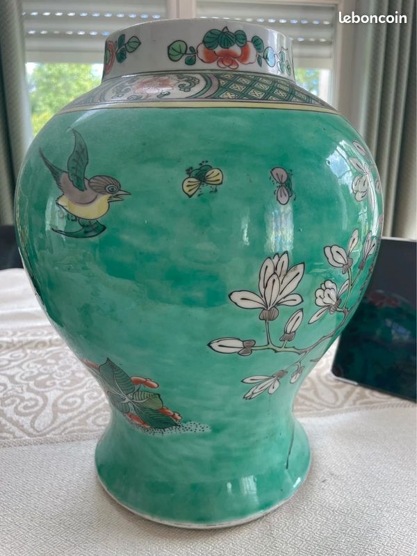 Baguier Ancien En Laque De Chine Motif Floral Vintage - Bon état Occasion