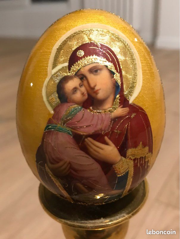 Lot de 12 œufs de Pâques russes en bois vernis (image 3)