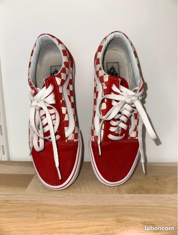 Vans Old Skool à carreaux rouges Chaussures