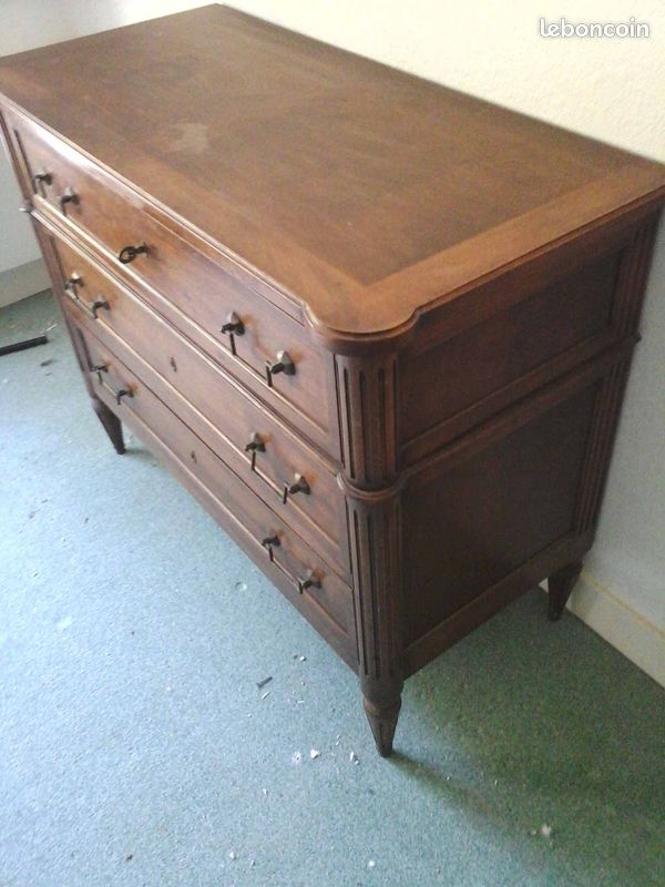 Commode 3 tiroirs directoire merisier (image 3)