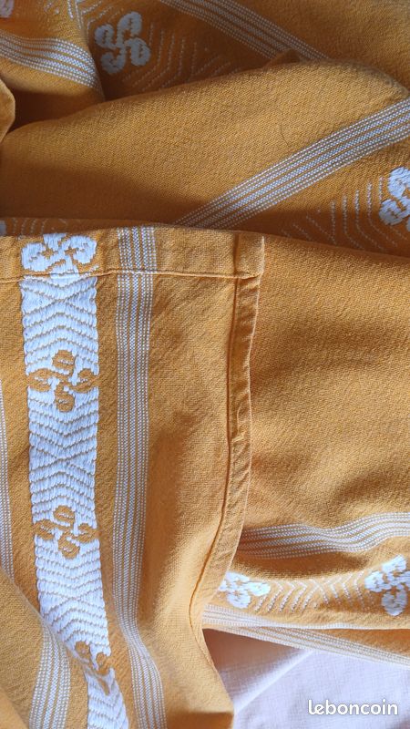 Linge nappe tissu basque orange (image 7)