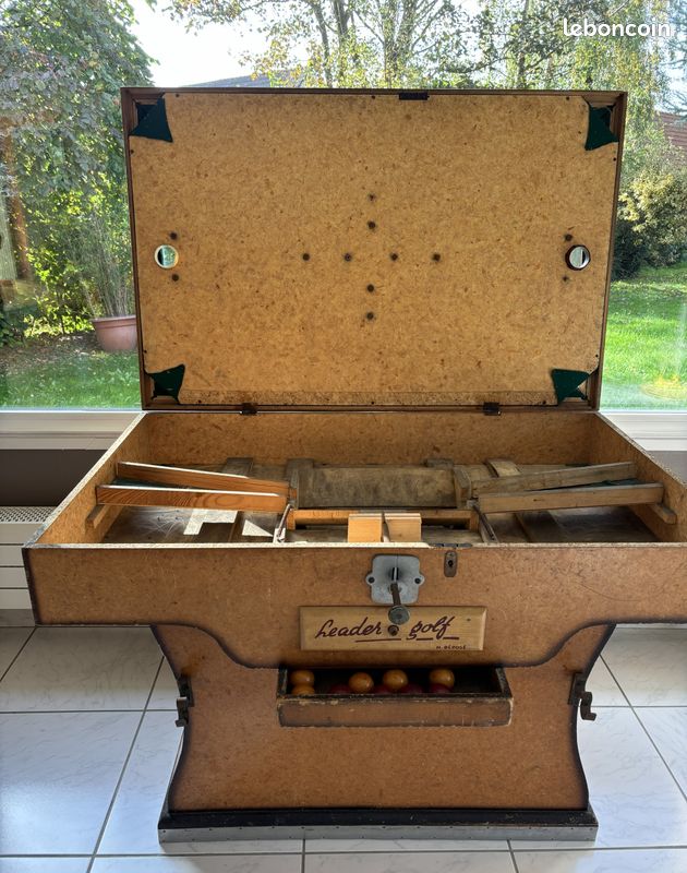 Jeu De Salon Vintage Billard-Golf Années 1950 – Coffret Bois, Fabriqué En France