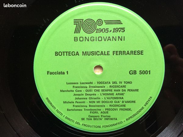 Bottega Musicale Ferrarese "Banchetti Musicali" - Vinyle LP 1979 Très Bon Etat (image 3)