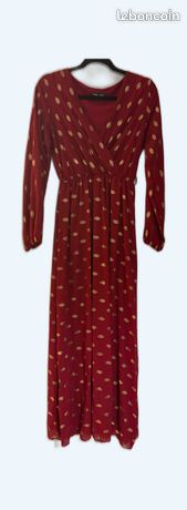 Robe Bordeaux à Motifs Bonprix - Taille XL (22/24) - Viscose élastanne - Neuf