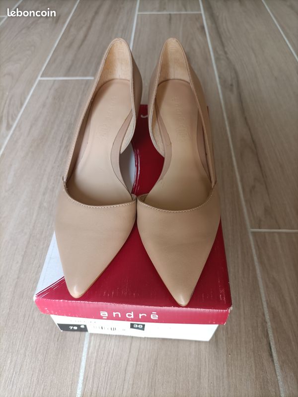 Escarpins ANDRÉ Blancs Pour Femmes - Pointure 37 - Talons Moyens - Idéal Pour Mariage Et Fêtes